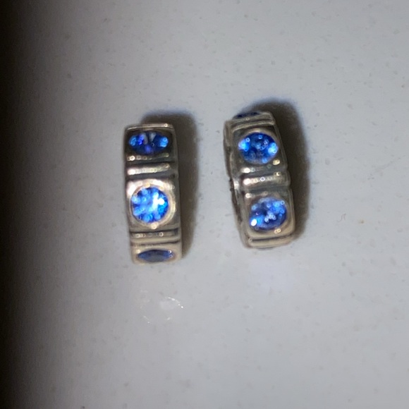 Pandora charm Trinity spacers blue - SET OF 2 - Picture 3 of 3